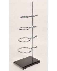 United Scientific Supply Support Stand And Ring Set, 6 X 9 Base, 24 Rod, With 4 Rings (3, 4, 5; USS-SET694